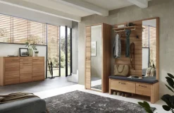 Garderobenschrank 74 x 201 cm Front Kernbuche massiv lackiert