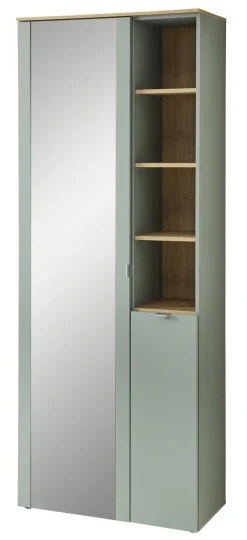 Garderobenschrank 78 x 202 x 38 cm schilfgrün supermatt/braun