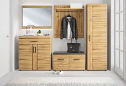 QUARTIER Garderobenschrank CORTINA 58 x 195 cm Eiche braun