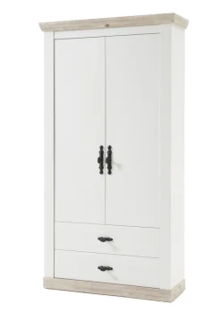 Garderobenschrank FLORENZ 107 x 201 cm weiß/braun