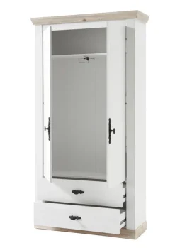 Garderobenschrank FLORENZ 107 x 201 cm weiß/braun
