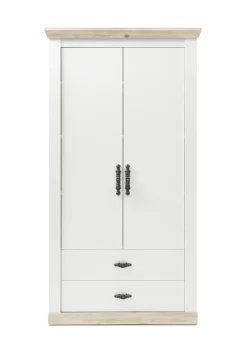 Garderobenschrank FLORENZ 107 x 201 cm weiß/braun