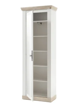 Garderobenschrank FLORENZ mit Spiegel 73 x 201 cm weiß/braun