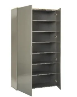 Garderobenschrank GALAVERNA 83 x 187 cm grau Hochglanz/Artisan-Eiche-Dekor