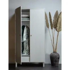 Garderobenschrank MADU 100 x 195 cm cloud grey/goldfarbig