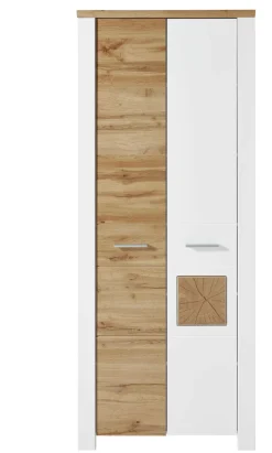 Garderobenschrank MATERIO 80 x 198 cm braun/weiß