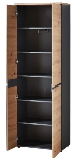 Garderobenschrank MEMPHIS 65 x 197 cm Artisan Eiche/ Graphitgrau