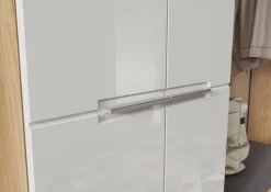 Garderobenschrank LEVI 60 x 198 cm weiß Hochglanz/braun