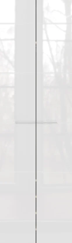 Garderobenschrank LEVI 60 x 198 cm weiß Hochglanz/braun