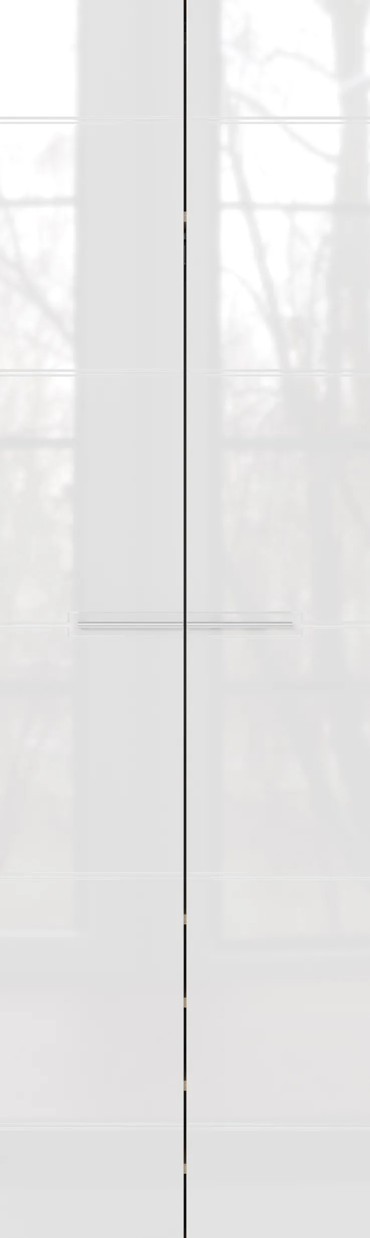 Garderobenschrank LEVI 60 x 198 cm weiß Hochglanz/braun