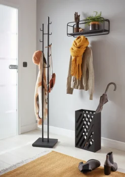 Garderobenständer 29 x 176 cm schwarz