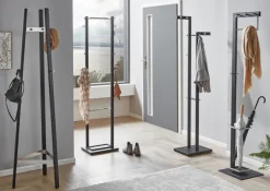 Garderobenständer 42 x 175 cm schwarz/chromfarbig