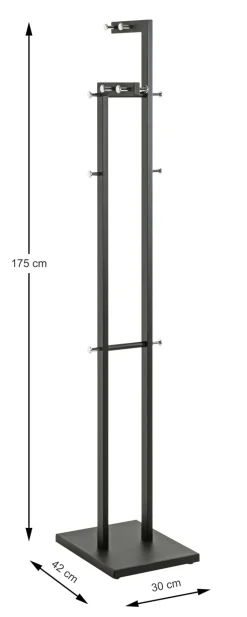 Garderobenständer 42 x 175 cm schwarz/chromfarbig