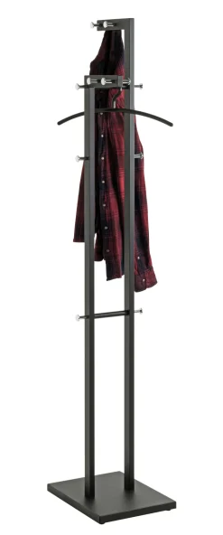 Garderobenständer 42 x 175 cm schwarz/chromfarbig