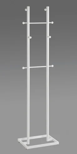 Garderobenständer 45 x 175 x 34 cm Metall weiß
