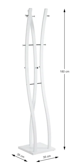 Garderobenständer BENNO 35 x 180 x 35 cm Chrom weiß