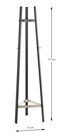 Garderobenständer PAUL 47 x 177 cm Metall Chrom/schwarz