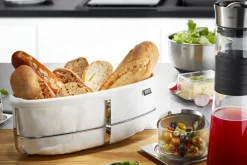 GEFU Brotkorb BRUNCH silberfarbig/ weiß