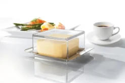 GEFU Butterdose BRUNCH 8 x 5,2 x 14 cm Edelstahl silber