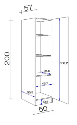 QUARTIER Geschirrschrank RALPH San Remo Eiche /grau