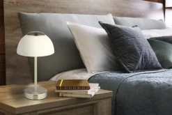 GLOBO Akku LED Tischlampe SAMIRA 31 cm nickelfarbig