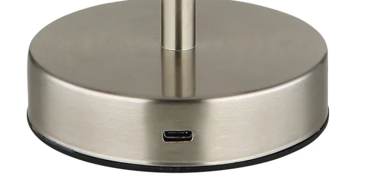 GLOBO Akku LED Tischlampe SAMIRA 31 cm nickelfarbig