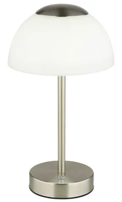 GLOBO Akku LED Tischlampe SAMIRA 31 cm nickelfarbig
