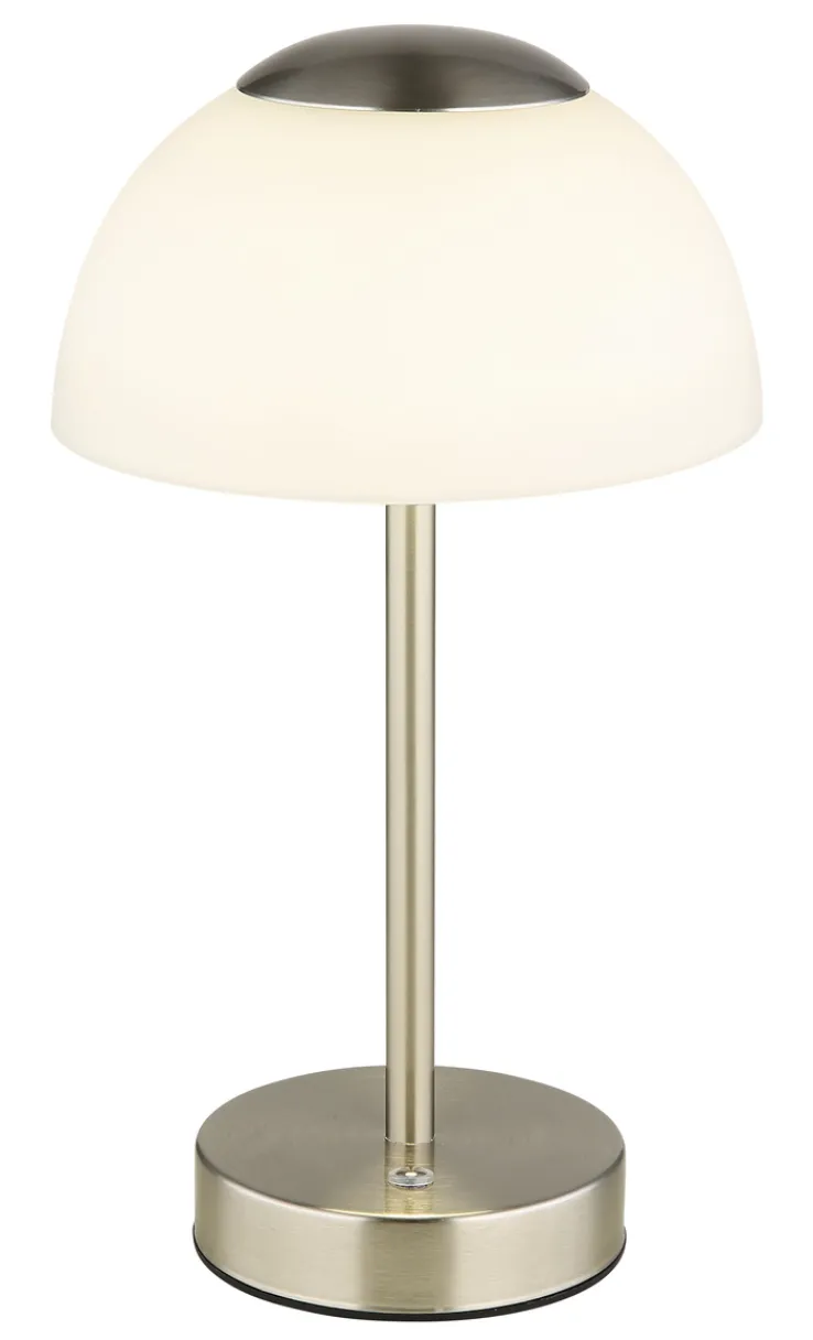 GLOBO Akku LED Tischlampe SAMIRA 31 cm nickelfarbig