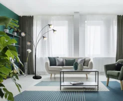 GLOBO Bogenlampe SEYMOUR 5-flg schwarz