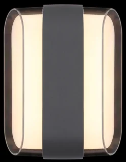 GLOBO LED Außenwandleuchte PLIXON oval anthrazit