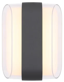 GLOBO LED Außenwandleuchte PLIXON oval anthrazit