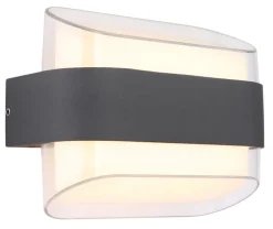 GLOBO LED Außenwandleuchte PLIXON oval anthrazit