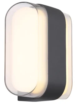 GLOBO LED Außenwandleuchte PLIXON oval anthrazit