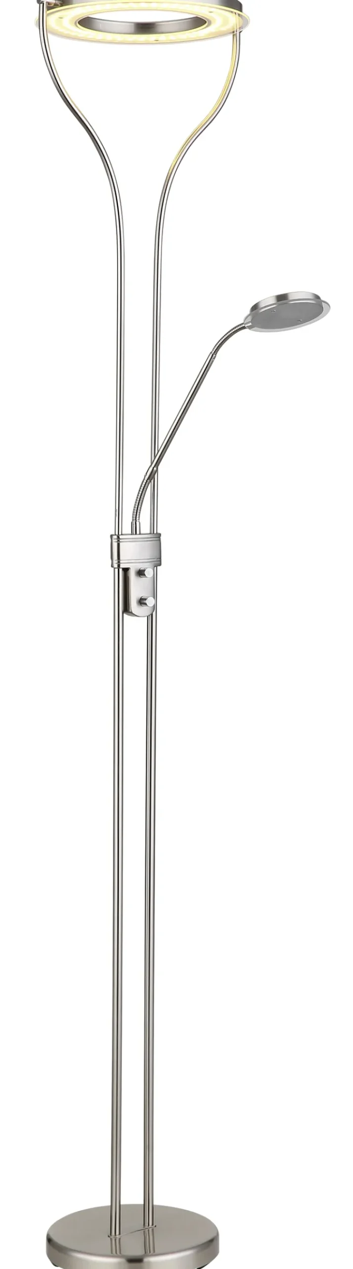 GLOBO LED Deckenfluter EBRO 2-flg nickelfarbig