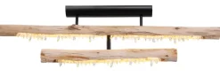 GLOBO LED Deckenlampe FELICITAS 100 cm schwarz /Holz