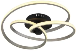 GLOBO LED Deckenlampe GLYXAR 50 cm nickelfarbig