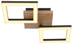 GLOBO LED Deckenlampe KERRY 46 x 22 cm Holzoptik