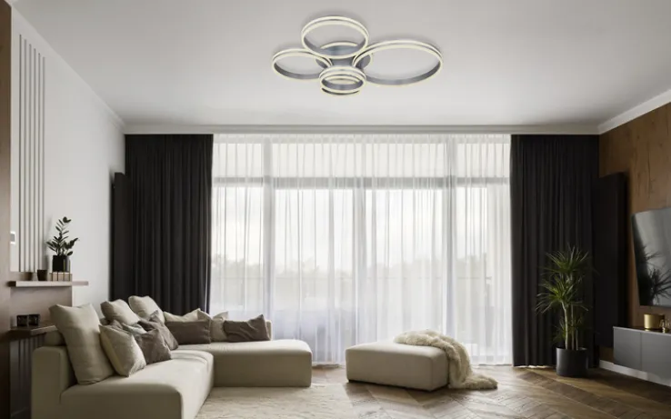 GLOBO LED Deckenlampe RUBIO 114x90 cm grau