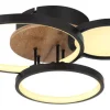 GLOBO LED Deckenlampe SID 38 x 40 cm Holz /schwarz