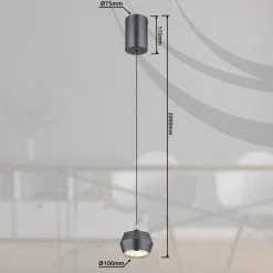 GLOBO LED Pendeleuchte MARTHY 10 cm grau