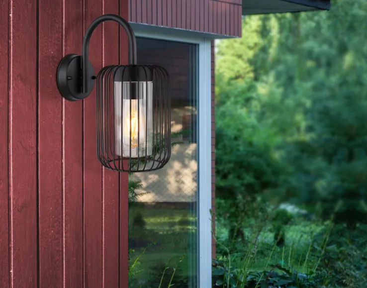 GLOBO LED Retrofit Außenwandleuchte NINA schwarz