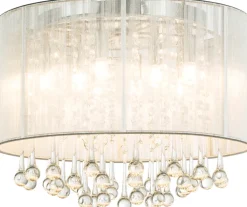 GLOBO LED Retrofit Deckenlampe SIERRA 40 cm chromfarbig /Kristallglas