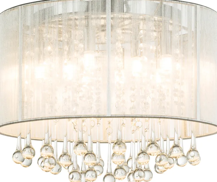 GLOBO LED Retrofit Deckenlampe SIERRA 40 cm chromfarbig /Kristallglas