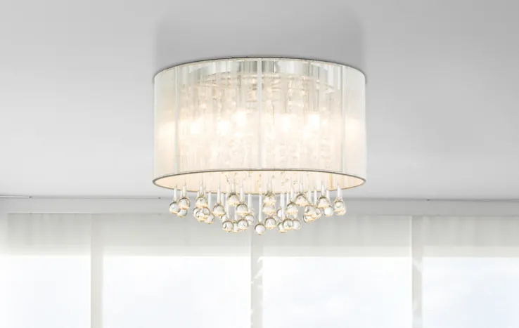 GLOBO LED Retrofit Deckenlampe SIERRA 40 cm chromfarbig /Kristallglas