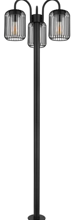 GLOBO LED Retrofit Mastleuchte ADELHEID 3-flg 180 cm schwarz