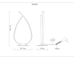 GLOBO LED Tischlampe PASCAL 37 cm silberfarbig