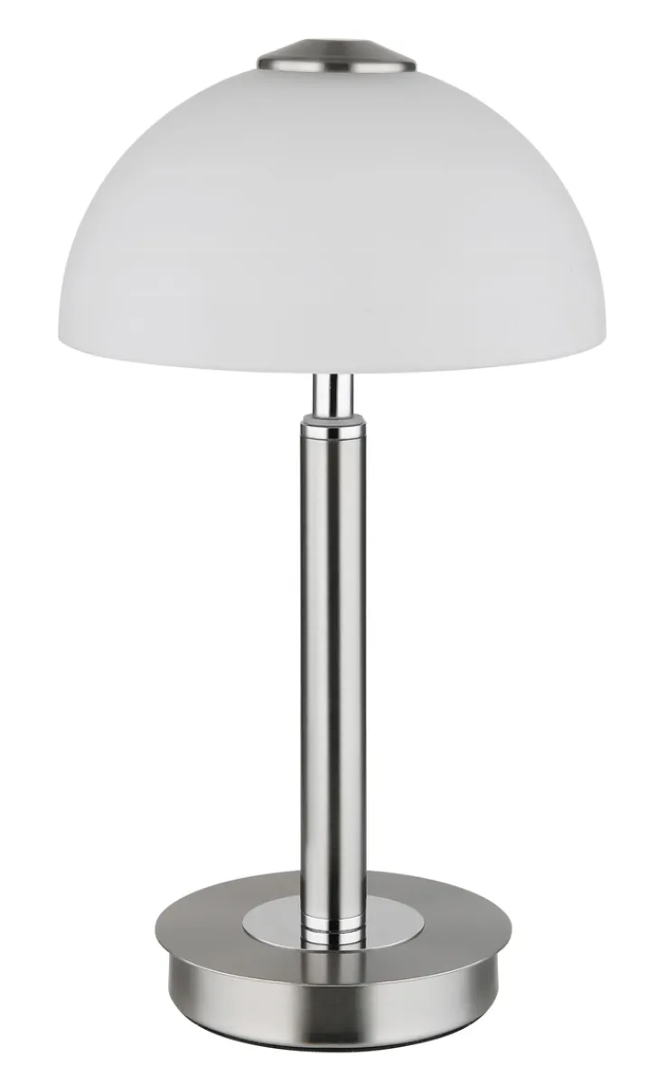 GLOBO LED Tischlampe ULDIN 31 cm nickelfarbig