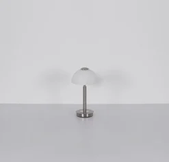GLOBO LED Tischlampe ULDIN 31 cm nickelfarbig