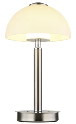 GLOBO LED Tischlampe ULDIN 31 cm nickelfarbig