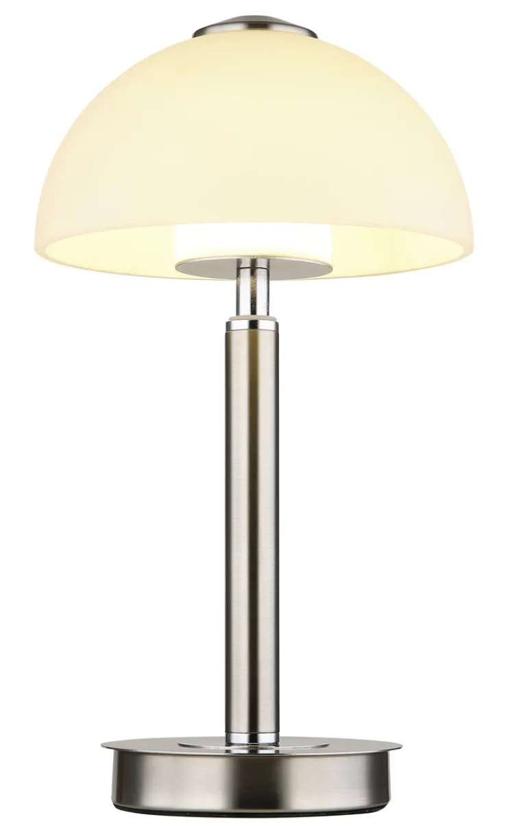 GLOBO LED Tischlampe ULDIN 31 cm nickelfarbig